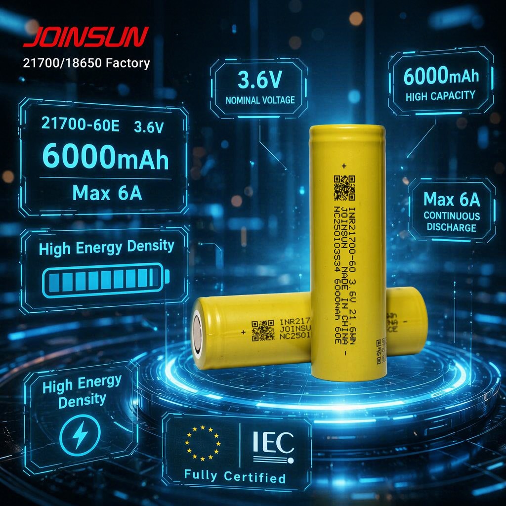 JOINSUN 21700-6000mAh高容量锂离子电芯 JOINSUN 21700-6000mAh高容量锂离子电芯=